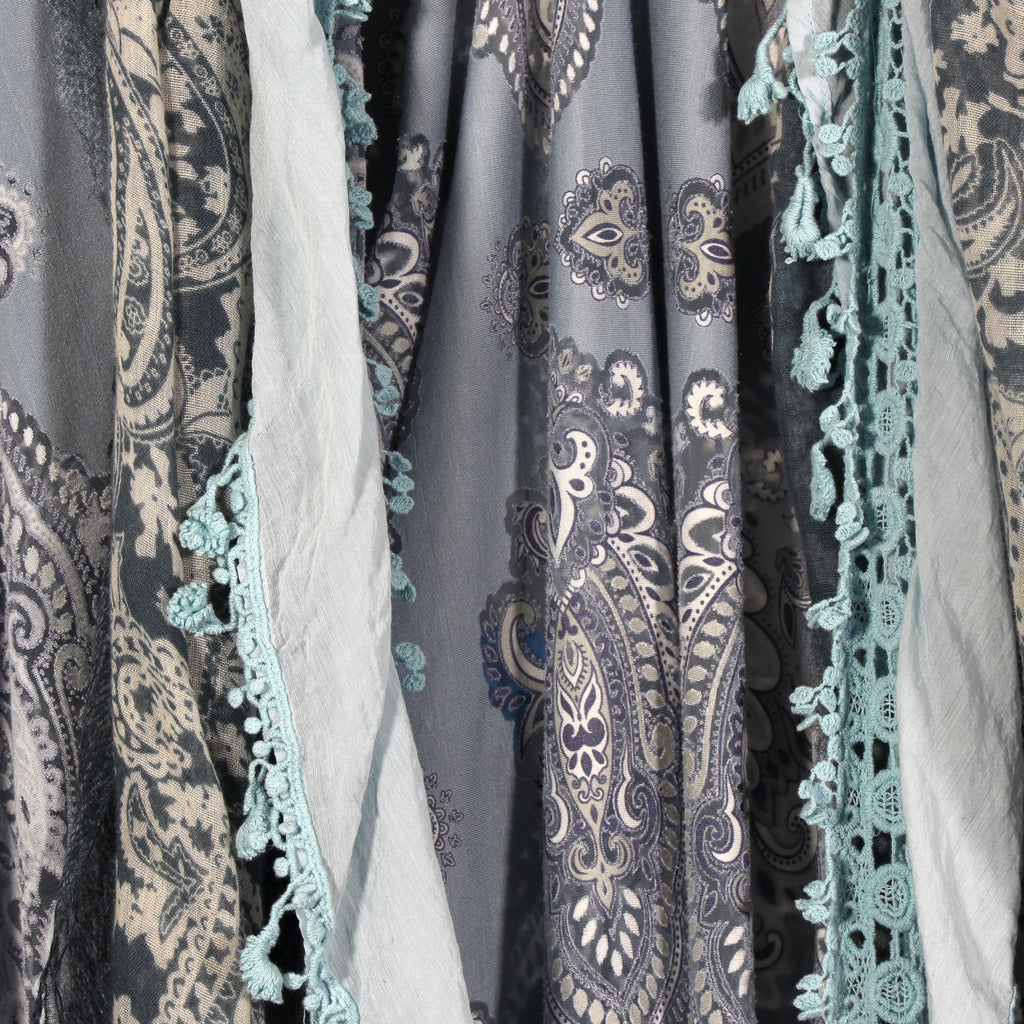 Boho one size throw with 2 added sewn scarves