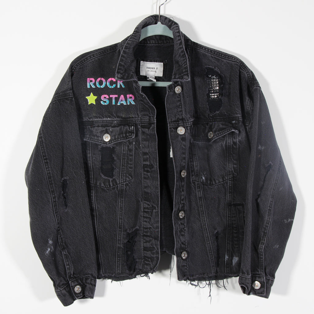 Rock Star Black Denim Jacket