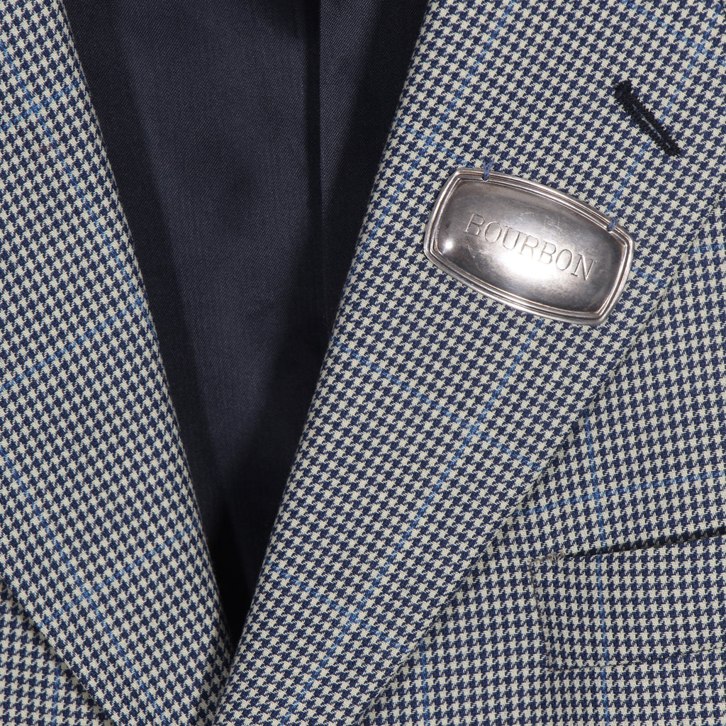 Navy Houndstooth Jacket Upcyled